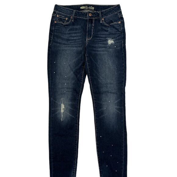 Old Navy Rockstar Size 10 Distressed Rhinestone Skinny Jeans - Picture 1 of 11